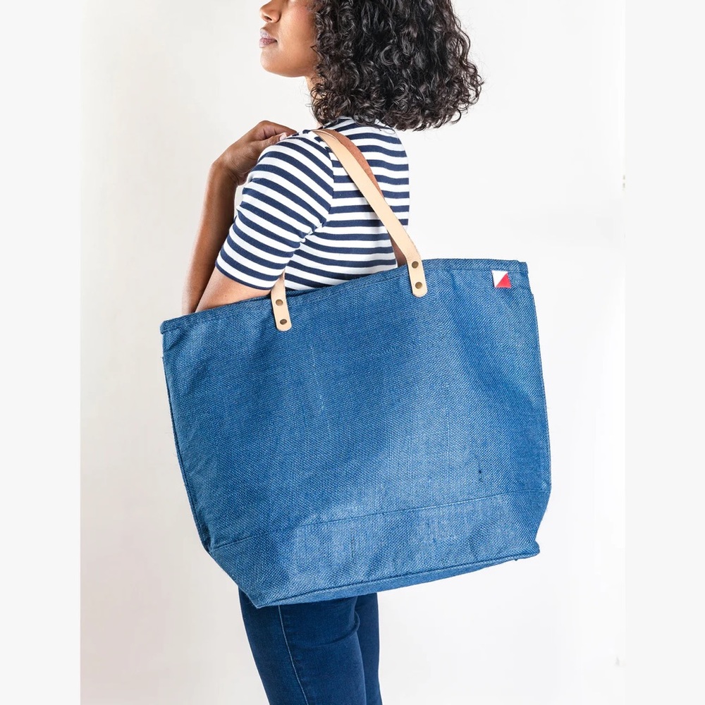 Shorebags Green Jute Tote Bag - Picture 3 of 10